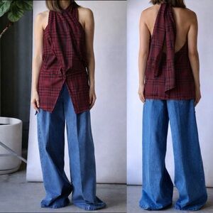 Christian Wijnants Plaid Halter Top